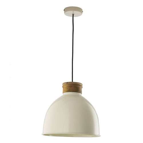 Aphra Pendant Gloss Cream & Wood