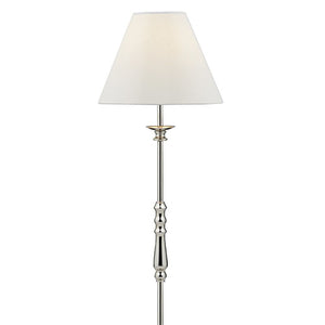 Blenheim Floor Lamp Polished Nickel complete with Ivory Shade