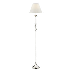 Blenheim Floor Lamp Polished Nickel complete with Ivory Shade
