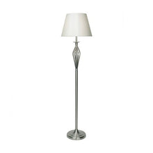 Load image into Gallery viewer, Bybliss Floor Lamp Satin Chrome c/w Cream Shade
