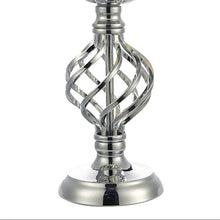Load image into Gallery viewer, Iffley Table Lamp Chrome Twist Cage Base With Ivory Shade Base
