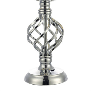 Iffley Table Lamp Chrome Twist Cage Base With Ivory Shade