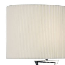 Load image into Gallery viewer, Oporto Wavy Table Lamp Polished Chrome complete with Cream Oval Shade
