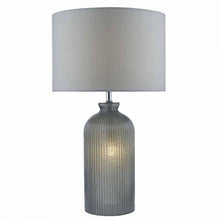Load image into Gallery viewer, Pamplona Table Lamp Grey C/W Grey Faux Silk Shade

