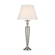 Siam Table Lamp complete with Shade Satin Chrome, LHDARSIA4246, table lamp, 