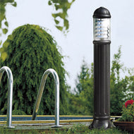 Fumagalli Sauro 1100mm Black Bollard in Garden