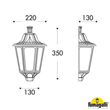 Load image into Gallery viewer, Fumagalli Iesse Classic Half Lantern E27 Black Dimensions
