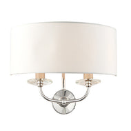 Nixon 2 Light Wall Light, Nickel White Shade