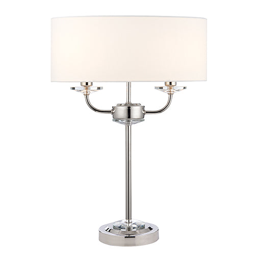 Nixon 2 Light Table Lamp White Shade