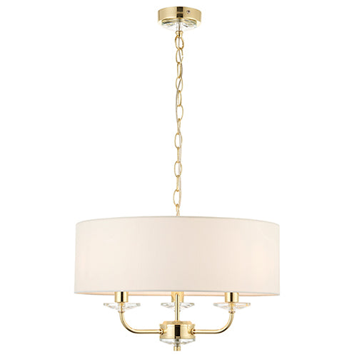 Nixon 3 Light Pendant Brass