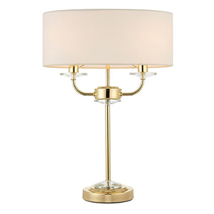 Nixon 2 Light Table Lamp Brass