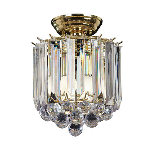 lights, ceiling light, crystal, 2X60W Brass Flush Pendant