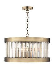 Load image into Gallery viewer, Pandora 3 Light Crystal Pendant - Antique Brass

