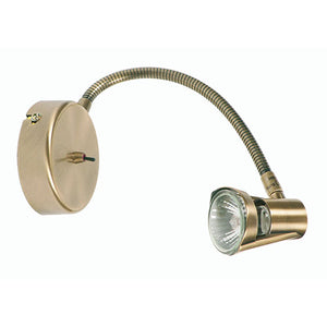 Romore 1 Light Switched Flexi-head Antique Brass