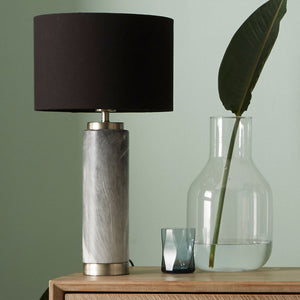 Carrara Grey Marble Effect Tall Ceramic Table Lamp the-lighthouse.ie