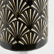 Load image into Gallery viewer, Poiret Black Art Deco Detail Ceramic Table Lamp, Pacific lifestyle, the-lighthouse.ie
