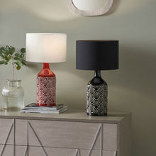 Load image into Gallery viewer, Poiret Black Art Deco Detail Ceramic Table Lamp
