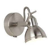 Focus Satin Silver Wall Spotlight On, silver spotlight 