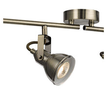 Load image into Gallery viewer, Focus Antique Brass 4 Light Ceiling Spotlight With Adjustable Bar
