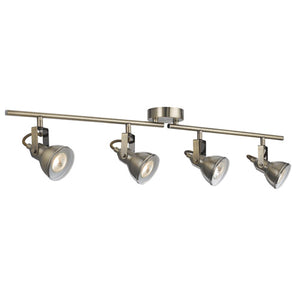 Focus Antique Brass 4 Light Ceiling Spotlight With Adjustable Bar