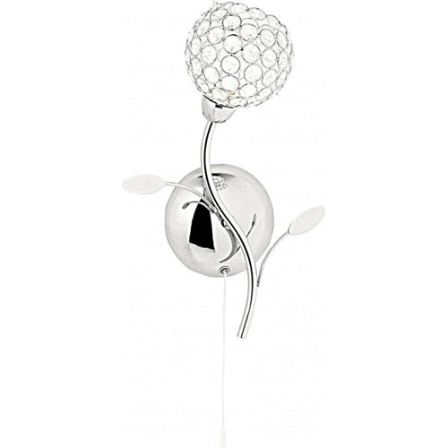 Bellis II 1 Light Chrome Wall Light With Clear Glass Shade