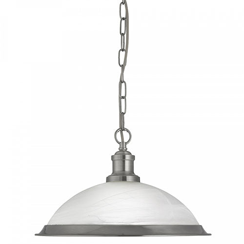Bistro Satin Silver Pendant Light With Marble Glass Shade, silver ceiling light, lighting ireland
