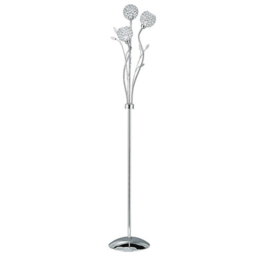 Bellis II Chrome 3 Light Floor Lamp With Clear Glass Shades