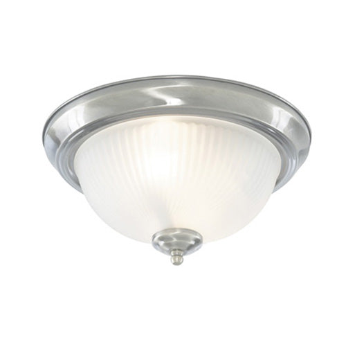 American Diner IP44 Chrome Flush Fitting Acid Ribbed Glass