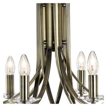 Load image into Gallery viewer, Ascona Antique Brass 12 Light Fitting Clear Glass Sconces
