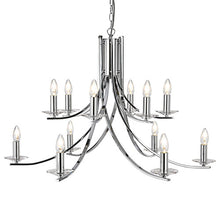 Load image into Gallery viewer, Ascona Chrome 12 Light Fitting Clear Glass Sconces
