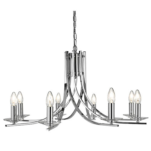 Ascona Chrome 8 Light Fitting Clear Glass Sconces