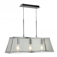 Voyager 3 Light Lantern Bar Fitting, Chrome, Glass Panels, LHSL4613-3CC, ceiling light,