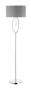 Markle Polished Chrome and Crystal Floor Lamp -  Oval Shade